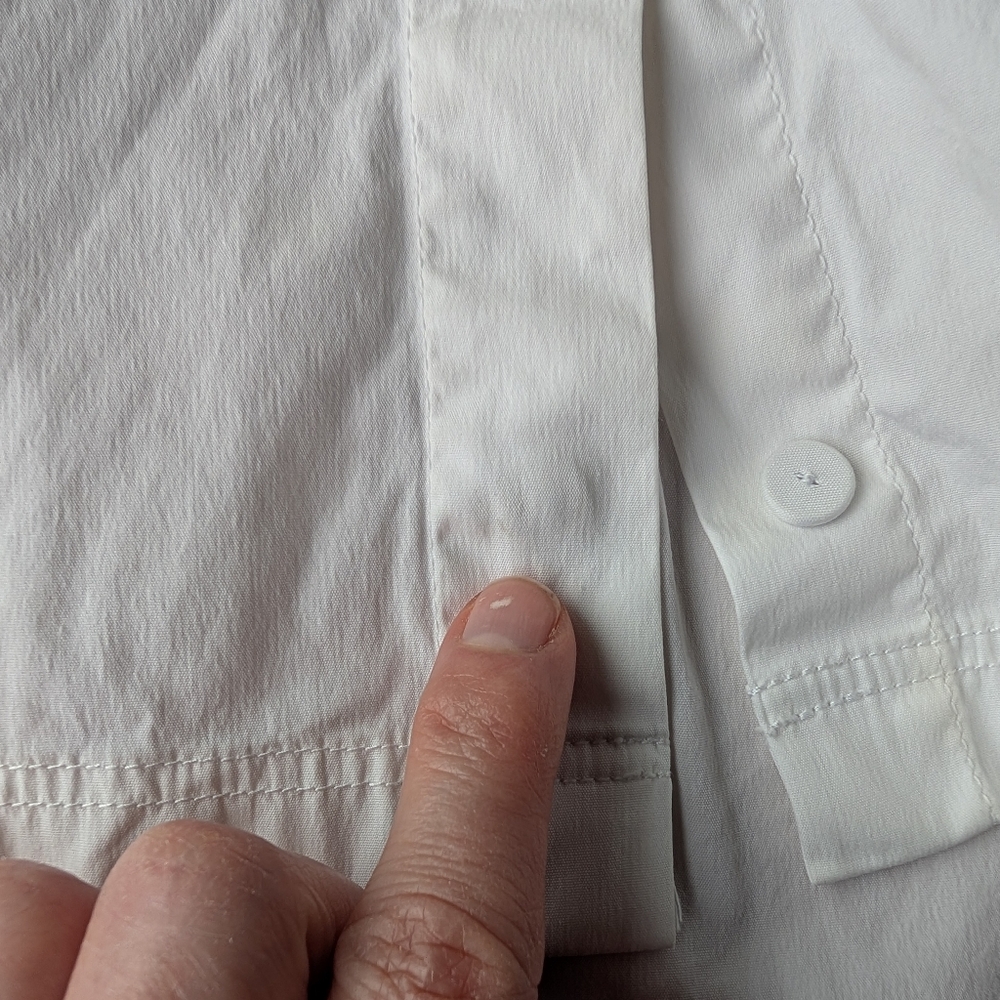 Theory A-Line Button Down Shirt Women's Small White Short Sleeve - Picture 4 of 6